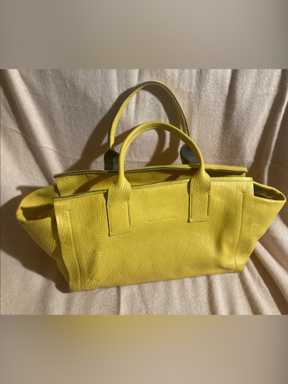 Brunello Cucinelli Yellow Pebbled Leather Tote
